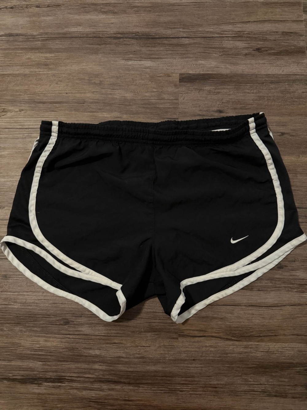 Nike Black Athletic Shorts with White Piping